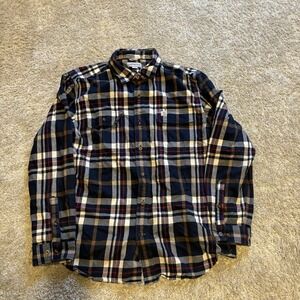 Carhartt Multi Color Flannel Shirt Men's Large Traditional Fit Button Up